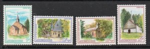 Luxembourg Sc B371-374 1989 Christmas, Chapels, charity stamp set mint NH