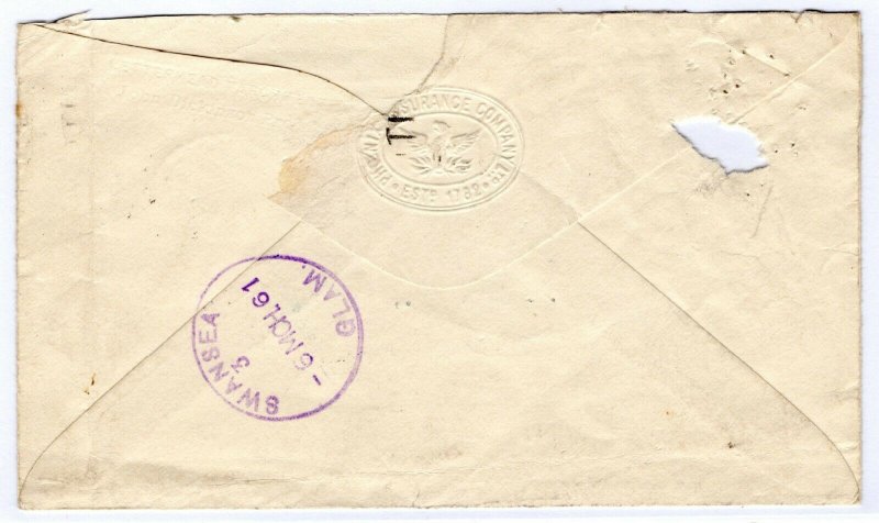 GB WALES REGIONAL Cover Explanatory Violet *NOT KNOWN/ 763* Cardiff 1961 PE271 