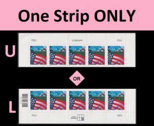 US 3449 Old Glory over Farm First Class 34c plate strip 5 P3333 MNH 2001