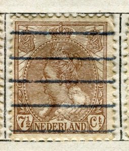 NETHERLANDS; 1898 early classic Wilhelmina issue used 7.5c. value