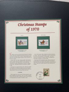 Christmas Stamps of the United States 1970 Collector Panel PCS Uncanceled