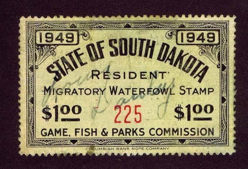 1949 SD #1 Migratory Waterfowl Stamps - Used - VF - Est $75.00 (ESP#0904) 