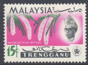 Malaya Trengganu Scott 91 - SG105, 1965 Orchids 15c MH*