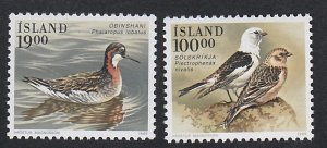 Iceland # 671-672, Birds, Mint NH, 1/2 Cat.