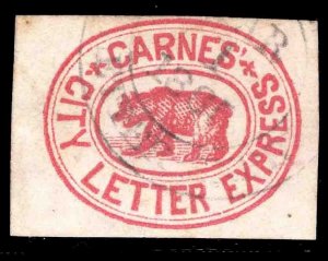 MOMEN: US STAMPS #35L1 1864 LOCAL CITY LETTER IMPERF USED PF CERT LOT #78782