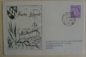 GREAT BRITAIN HERM 6 DIFF 1959 TO GUERSNEY THEN TO ENGLAND