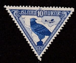 Iceland # C3  Gyrfalcon, Triangle Stamp, Mint Hinged, 1/2 of Hinged Cat.