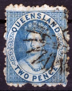 Queensland, 1860, Queen Victoria 2P blue