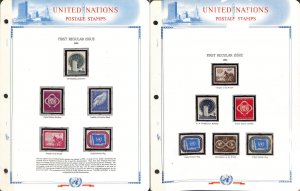 United Nations Stamp Collection in White Ace Album, Mint NH, 1951-1974
