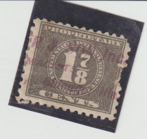 US Scott RB37 Used 1 7/8c Proprietary Stamp of 1914 CV.$22. pulled perfs
