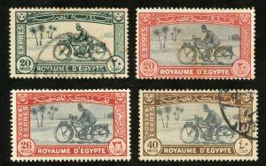 Egypt Scott E1-E4 1926-1944 Special Delivery Issues - SCV $27.00