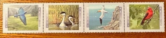 Canada # 1634a Birds Strip of 4 1997 Mint NH