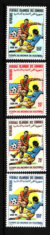 Comoro Is.-Sc#801-4-unused NH set-Sports-World Cup Soccer-USA 94-