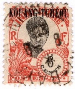 1923 French Indo-China Kouang-Tcheou Scott #- ?? 6 Cents Indochinese Women Used