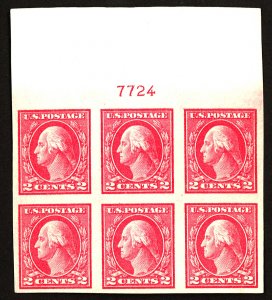U.S. #482 MINT PL# Block OG NH 