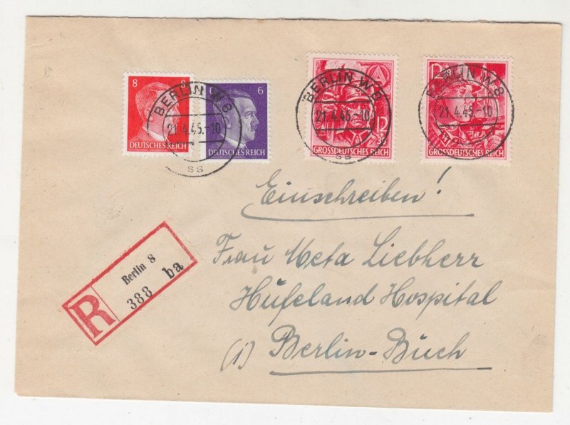 GERMANY, 1945 Stormtroopers pair, Registered cover, most probably back dated.