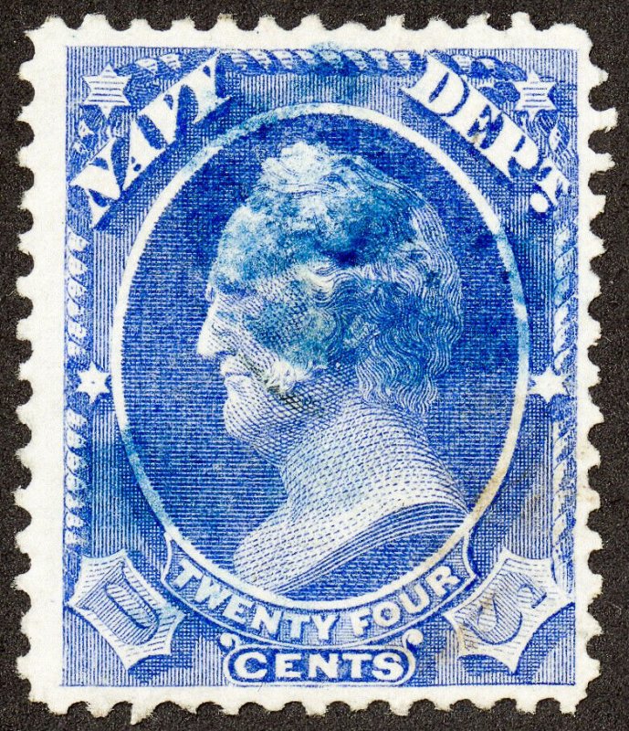 US Stamps # O43 Used VF Officials Fresh Blue Cancel Scott Value $85.00