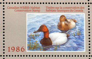 CANADA 1986 DUCK STAMP MINT IN FOLDER AS ISSUED CANVASBACKS by Lansdowne