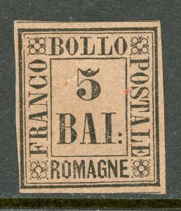 Italy 1859 Romagna 5b Blk/Gray Violet Scott #6 Mint M817