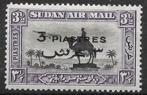 SUDAN SG75 1938 3p ON 3½p BLACK & VIOLET p14 MTD MINT*