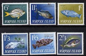 NORFOLK ISLAND - 1962 - Fishes - Perf 6v Set - Mint Never Hinged