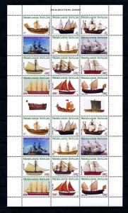 [NAV1934] Netherlands Antilles 2009 Classic sailing ships Sheet with tabs MNH