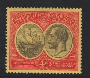 Bermuda Sc#59 MH - paper adhesion reverse