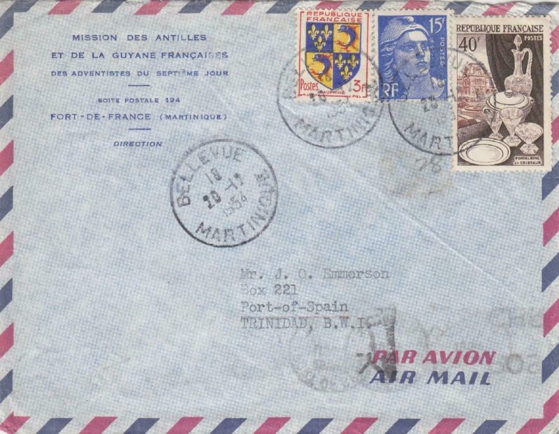 1954, Bellevue, Martinique to Port-of-Spain, Trinidad, See Remark (32410)