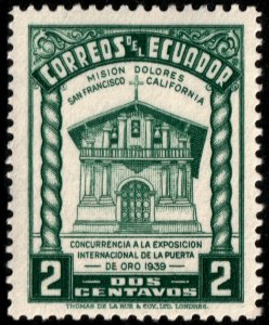 ✔️ ECUADOR 1939 - DOLORES MISSION - SC. 382 MNH [028]