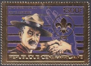 CENTRAL AFRICAN REPUBLIC #CAR001 MNH GOLD EMBOSSED SCOUTS