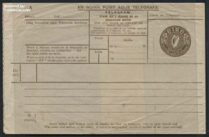 Ireland 1929, Telegram 1Sc 6Pg brown (186x121mm), a few brown spots and a lit...