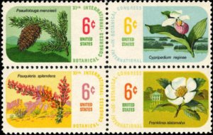 1969 6c 11th Botanical Congress, Block of 4 Scott 1376-79 Mint F/VF NH