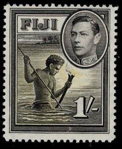 FIJI GVI SG262, 1s black & yellow, NH MINT.