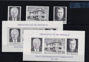 Monaco #1607 Prince Rainier III perf. & imp. MNH sheets engr. by Czeslaw Slania