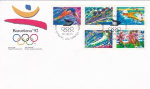 Canada # 1418a, Barcelona Summer Olympics, First Day Cover