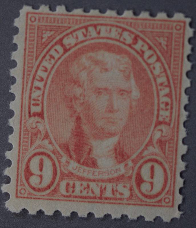 United States #590 9 Cent Jefferson OG