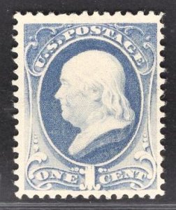 US Stamp#206 1c Gray Blue Franklin MINT NO GUM SCV $ $25.00 