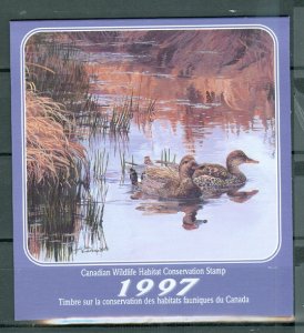 CANADA 1997 DUCKS WILDLIFE CONSERV  #FWH13(VAN DAM) SHEET & FOLDER...$50.00