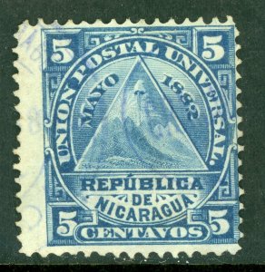 Nicaragua 1882 ABNC 5¢ w/  Chinandega Dupex Cancel VFU L852