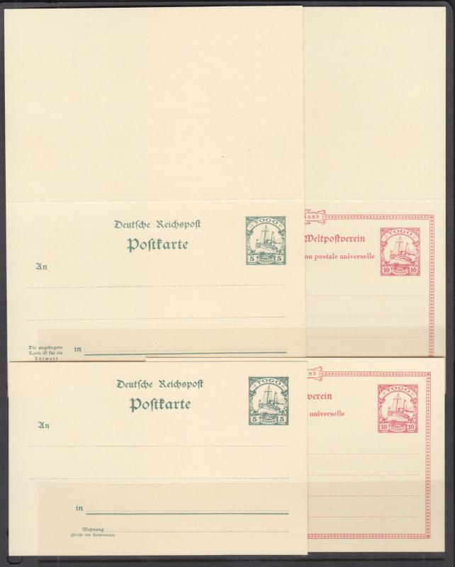 Togo Mi P9-P12 mint 1900 Postal & Postal Reply Double Cards, cplt