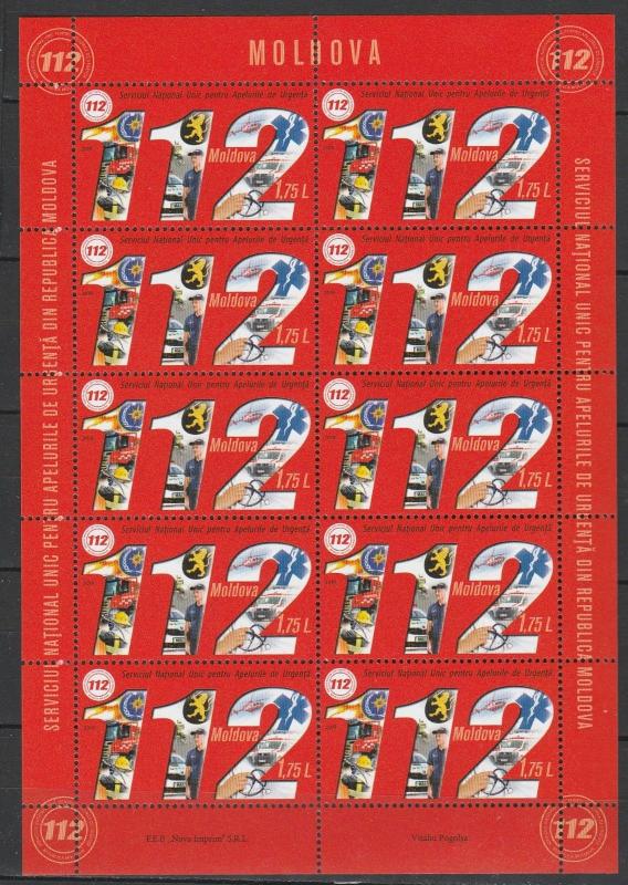 Moldova 2019 Emergency Service 112 Full MNH sheet