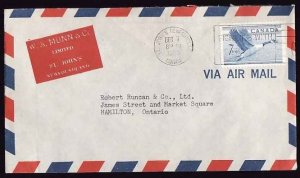 Canada-cover #12856-7c Goose airmail-St. John's Newfoundland-Dec 7 1953-...