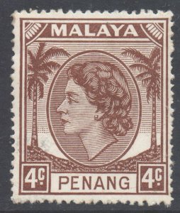 Malaya Penang Scott 31 - SG30, 1954 Elizabeth II 4c MH*