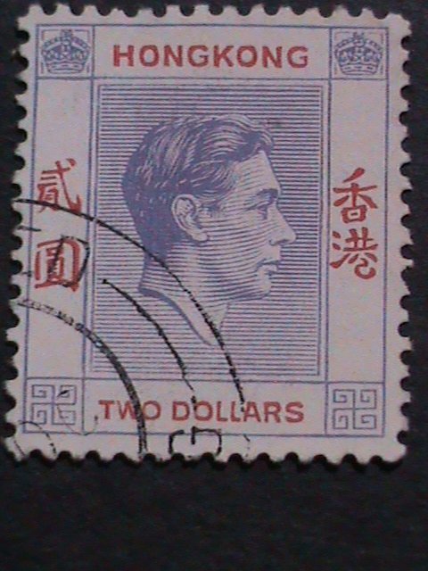 ​HONG KONG-1946 SC#164B-76 YEARS OLD-KING GEORGE VI-$2 USED-VF-FANCY CANCEL