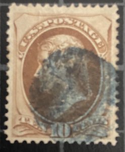 US Stamps-SC# 161 - Used - Blue Cancel - SCV $26.50