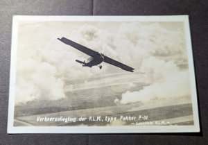 1925 Netherlands Aviation RPPC Postcard Cover Amsterdam to Salzburg Austria