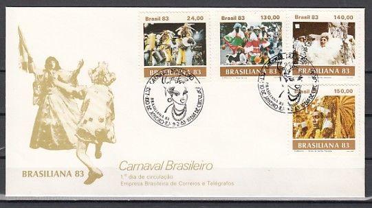 Brazil, Scott cat. 1841-1844. Carnival issue. Musicians shown. First day cover