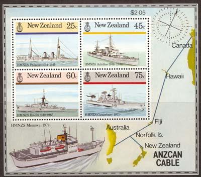NEW ZEALAND 842a Mint NH Souvenir Sheet Anzcan cable
