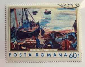 Romania 1971 Scott 2265 CTO - 60b, painting, At Sea by  M. W.  Arnold