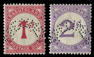 Basutoland #J1-2S (SG D1-2s) Cat£65, 1933-52 Postage Dues, set of two, perfo...